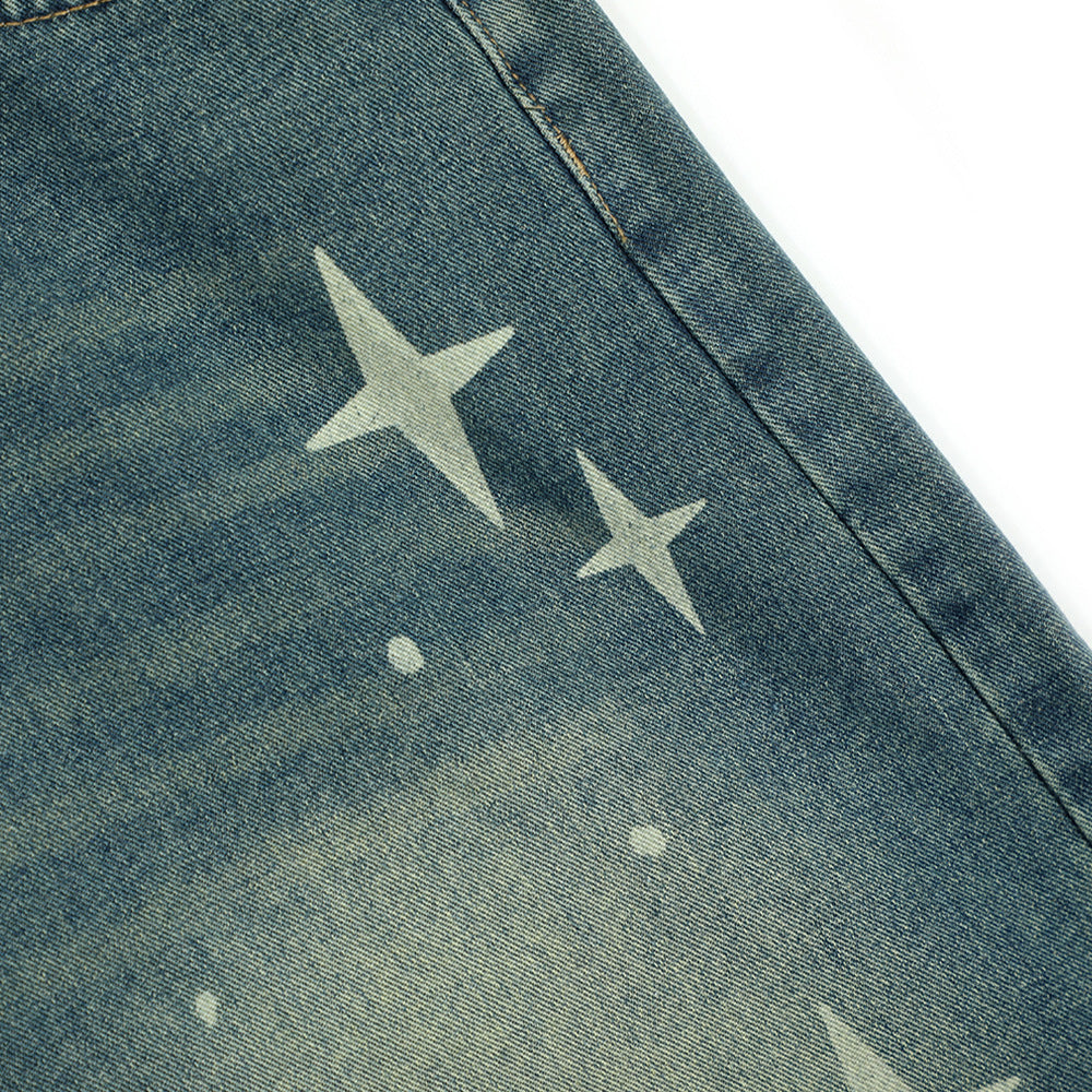 Cross Asterism Printed Cropped Pants Men's - Bellarte Enchanté Cross Asterism Printed Cropped Pants Men's